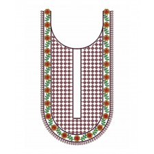 Long U Neck Embroidery Design