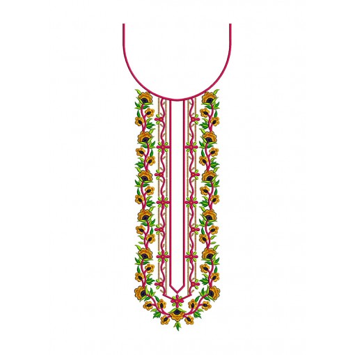 Long Suit Neck Embroidery Design