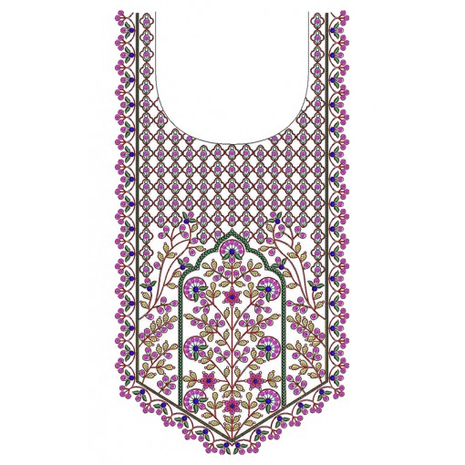 Machine Embroidery Cording Neck