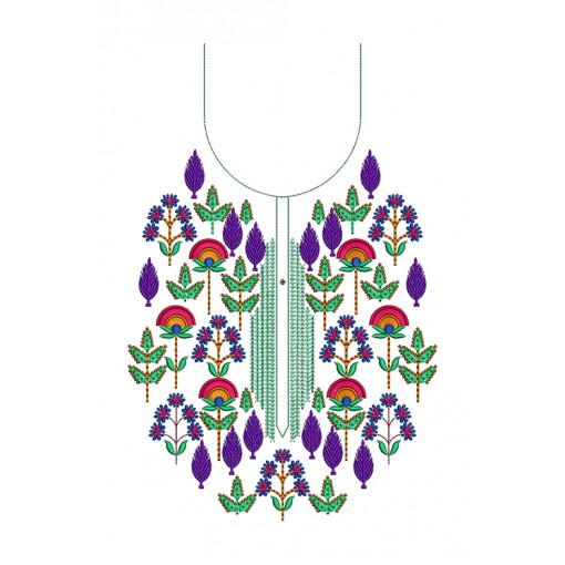 Machine Embroidery Design For Neck