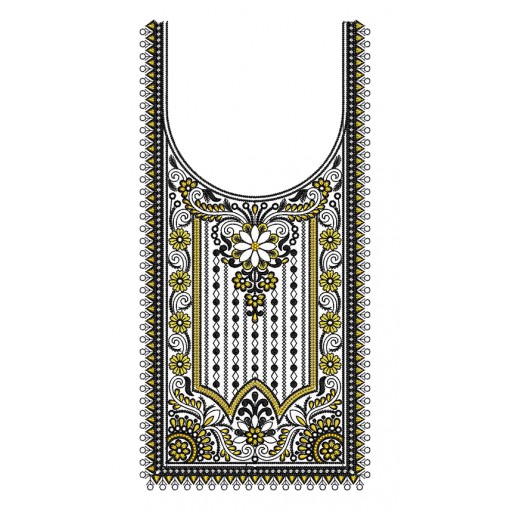 Machine Embroidery Neck Pattern