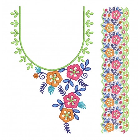 Modern Neck Embroidery Design