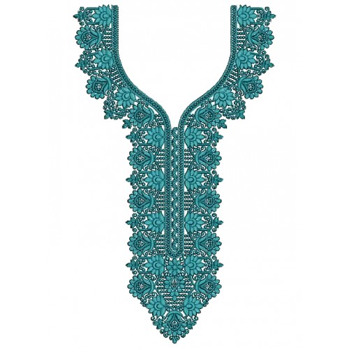 Moroccan Caftan Style Neck Embroidery Design 25435