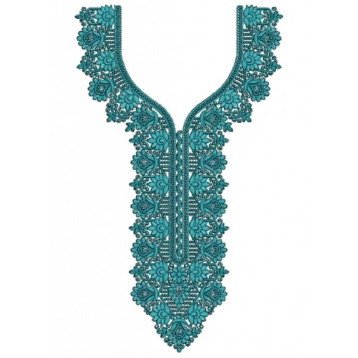 Moroccan Caftan Style Neck Embroidery Design 25435