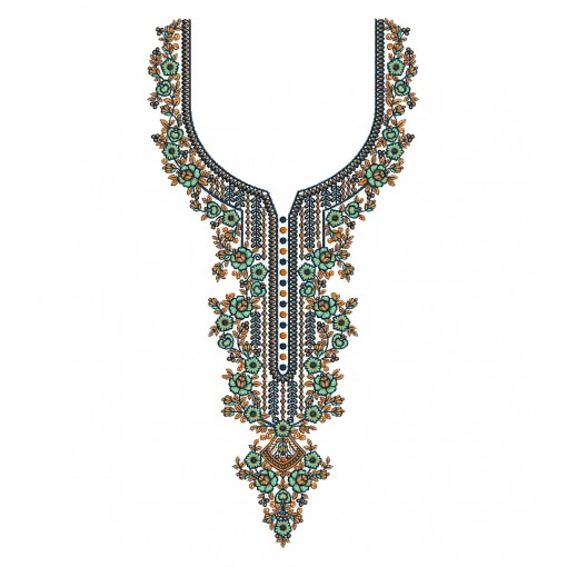 Muslim Kaftan Neck Embroidery