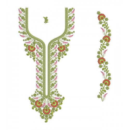 Neck Design For Machine Embroidery