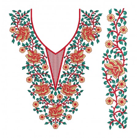Neck Embroidery Design For Churidar