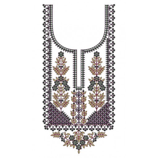 Neck Embroidery With Cording Thread