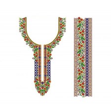 Neck Embroidery With Stylist Sleeve Neck Embroidery With Stylist Sleeve