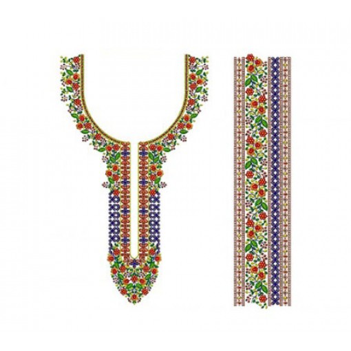 Neck Embroidery With Stylist Sleeve Neck Embroidery With Stylist Sleeve
