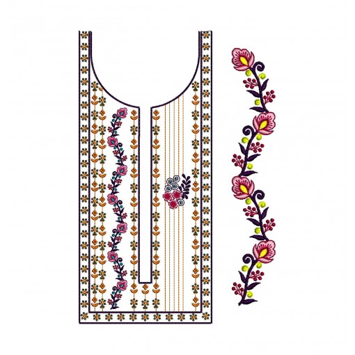 Neck With Sleeve Embroidery Design Neck With Sleeve Embroidery Design