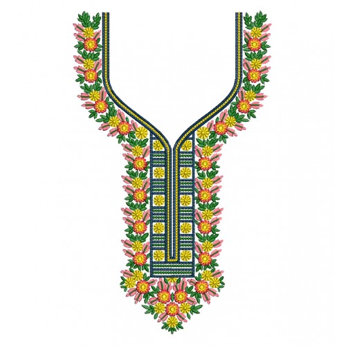 Neckline Embroidery Design For Kurti