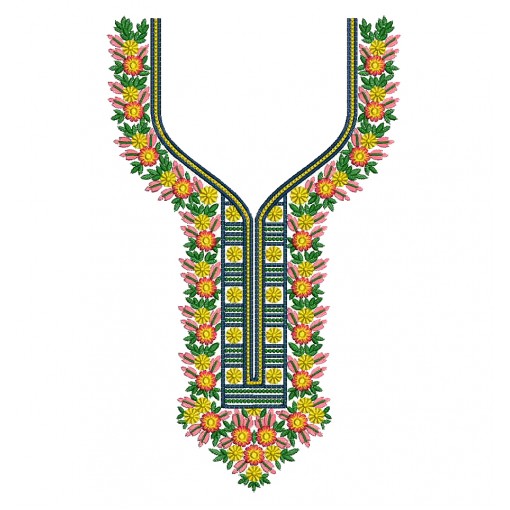 Neckline Embroidery Design For Kurti