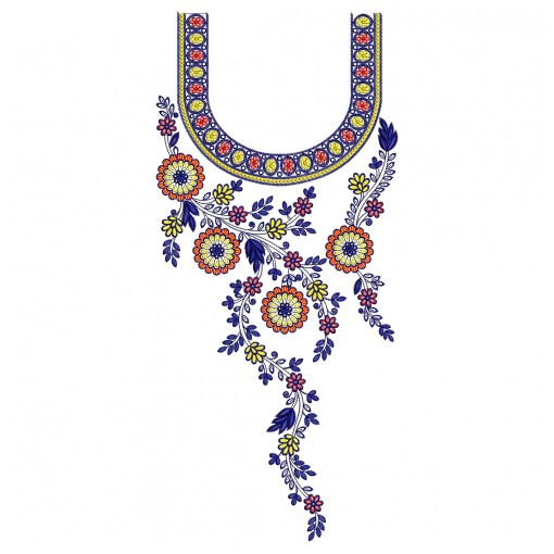 Neckline Embroidery Design