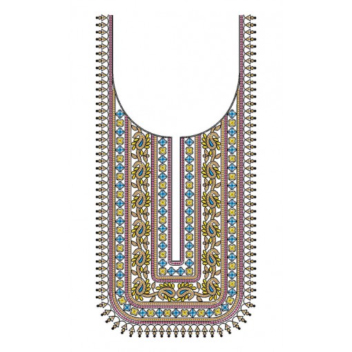 New Neck Square Embroidery Design