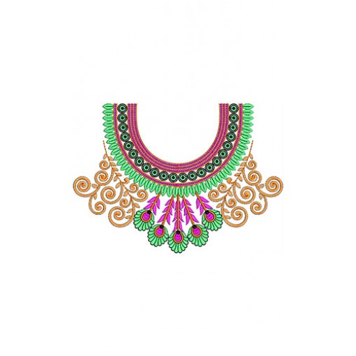 Nigerian Boat Neck Embroidery Design 24685
