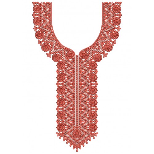 Pink Thread Neck Embroidery Design 25324