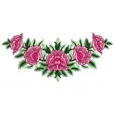Rose Flower Boat Neck Embroidery Design 25491