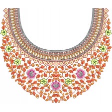 Round Neck Embroidery Design 25970