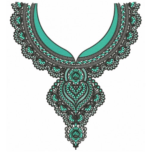 Round Neck Embroidery Designs 25660
