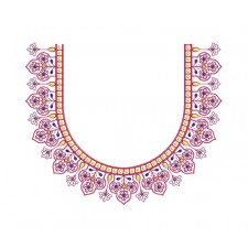 Round Neck Embroidery For Blouse