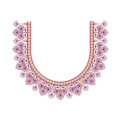 Round Neck Embroidery For Blouse