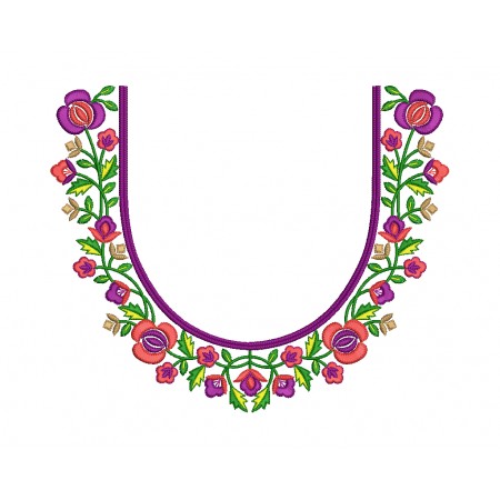 Round Neck T-Shirt Embroidery Design