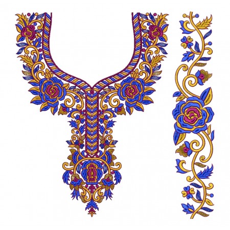 Simple Neck Embroidery Design For Kameez