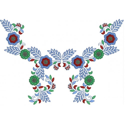 Small Leaf Neck Embroidery Design 25906