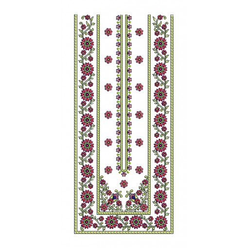 Square Heavy Neck Embroidery Design