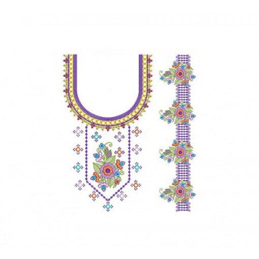 Stunning Colorful Neck Embroidery Stunning Colorful Neck Embroidery