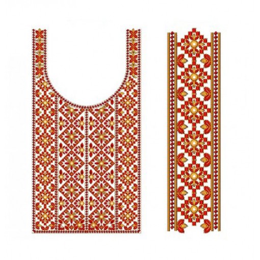 Traditional Indian Neck Embroidery With Sleeve Traditional Indian Neck Embroidery With Sleeve
