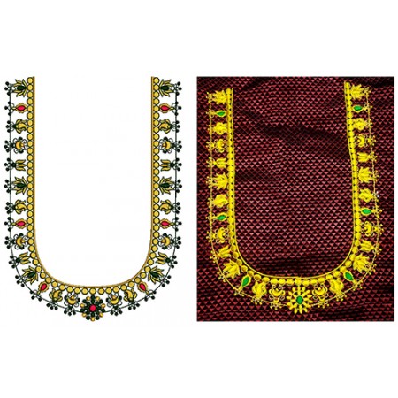 Kolhapuri Saj Embroidery Neck