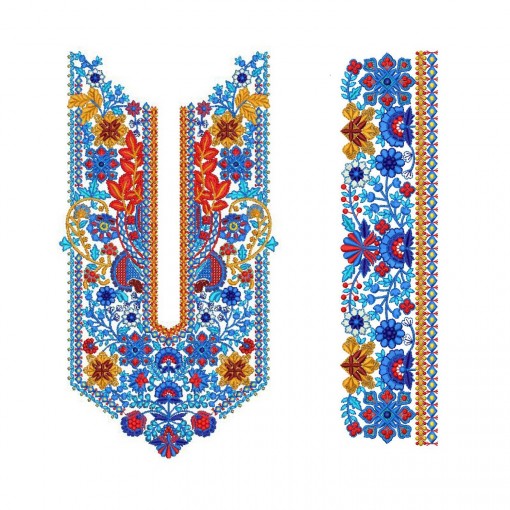 Grand Mughal Floral Back Embroidery (8-9 Colors) Grand Mughal Floral Back Embroidery (8-9 Colors)