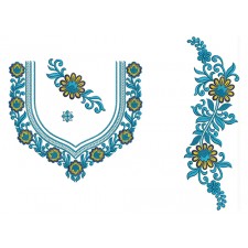 Trendy Embroidery Neck Set