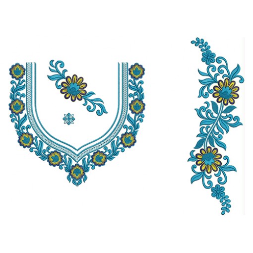 Trendy Embroidery Neck Set