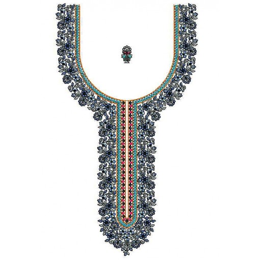 Trendy Neck Embroidery Design 24994