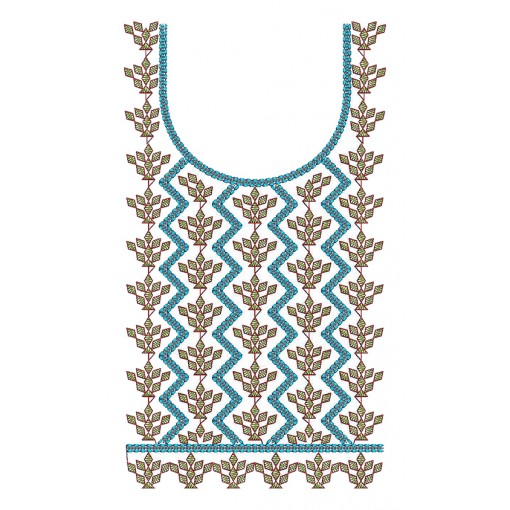 Triangle style Embroidery Neck