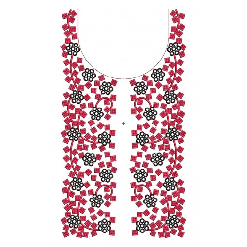 U Square Neck Kurti Embroidery Design