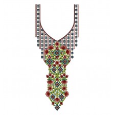 Flower Neck Embroidery Design