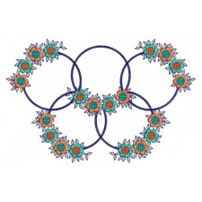 Unique Floral Circle Neck Embroidery