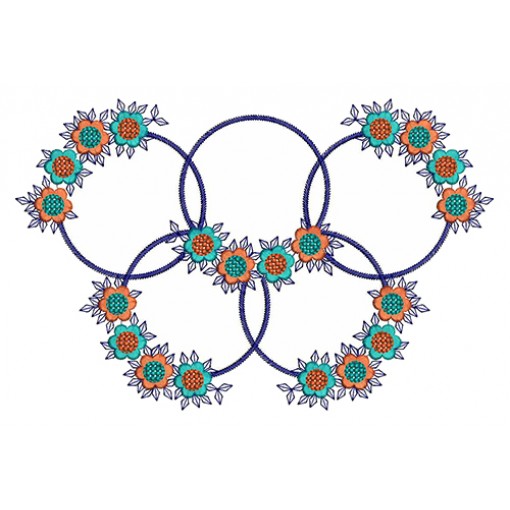 Unique Floral Circle Neck Embroidery