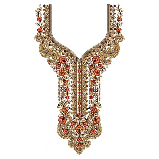 Women Neck Embroidery Design