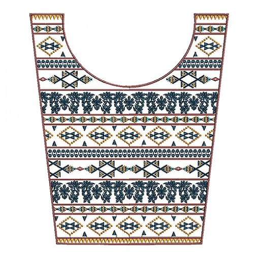 Yoke Style Embroidery Neck Design