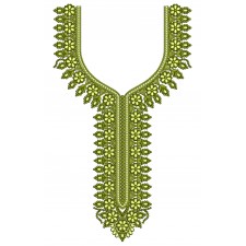 Zigzag Thread Style Neck Embroidery Design 25382