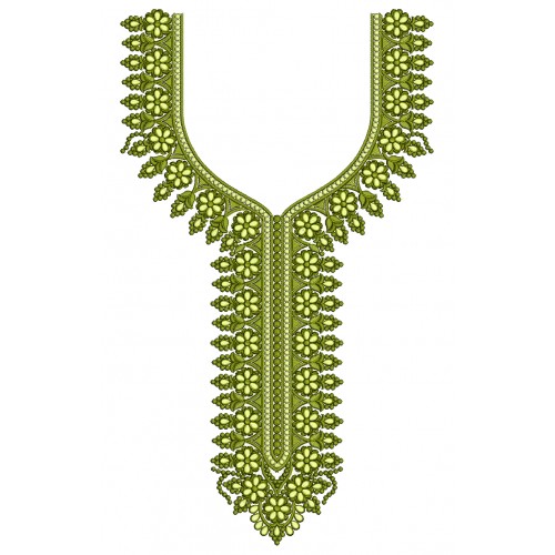 Zigzag Thread Style Neck Embroidery Design 25382