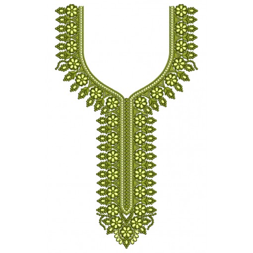 Zigzag Thread Style Neck Embroidery Design 25382