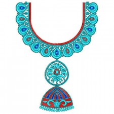 Zumkha Style In Neck Line Embroidery Design 24717