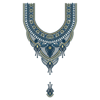 Regal Bib Neck Embroidery Design