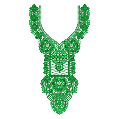 Regalia Neck Embroidery Design
